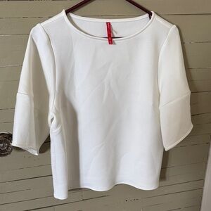 SPANX airluxe puff sleeve Classic White Short Sleeve Top